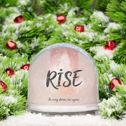 Rise Love Simple Modern Script 2 Photo Snow Globes (クリスマス)