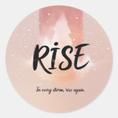 Rise Love Simple Modern Script 2 Photo Snow Globes ラウンドシール (正面)