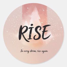 Rise Love Simple Modern Script 2 Photo Snow Globes ラウンドシール