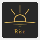 Rise — Minimalist Sunrise スクエアシール (正面)