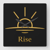 Rise — Minimalist Sunrise スクエア壁時計 (正面)