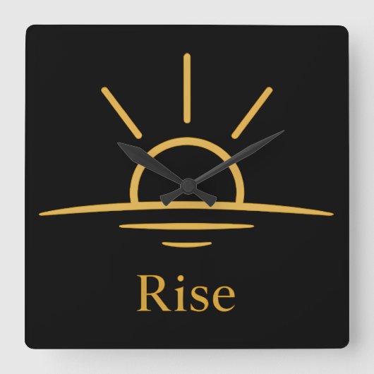 Rise — Minimalist Sunrise スクエア壁時計 (正面)