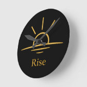 Rise — Minimalist Sunrise ラウンド壁時計 (傾斜)