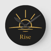 Rise — Minimalist Sunrise ラウンド壁時計 (正面)