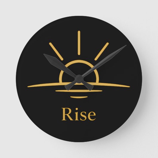 Rise — Minimalist Sunrise ラウンド壁時計 (正面)