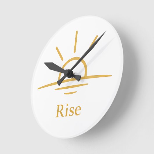 Rise — Minimalist Sunrise ラウンド壁時計 (傾斜)