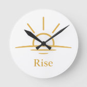 Rise — Minimalist Sunrise ラウンド壁時計 (正面)