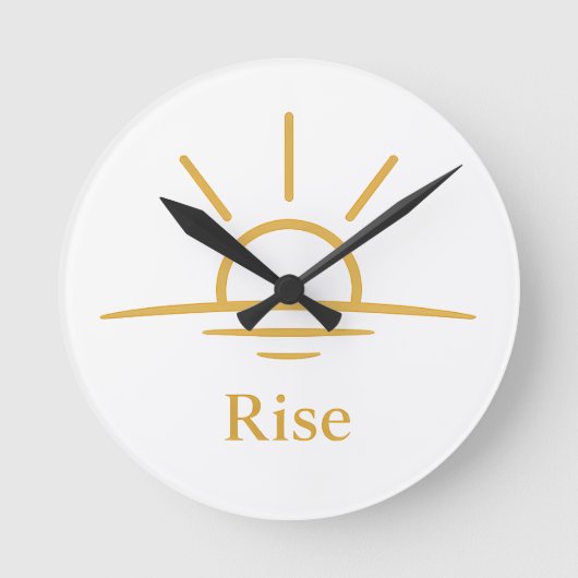 Rise — Minimalist Sunrise ラウンド壁時計 (正面)