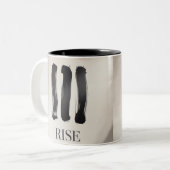 Rise Motivational Coffee Mug with Minimalist Bru ツートーンマグカップ (正面左)
