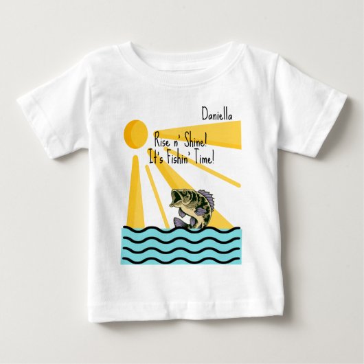 "Rise n' Shine! It's Fishn' Time!" オリジナル ベビーTシャツ (正面)