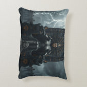 Rise of the AI Empress: Sci fi Cyberpunk Pillow アクセントクッション (裏面(縦))