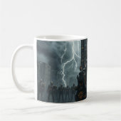 Rise of the AI Empress: Sci Fi Cyberpunk Theme コーヒーマグカップ (左)