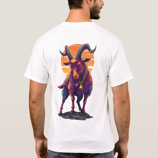 Rise of the Wild Goat – Surreal Animal Expression Tシャツ (裏面)