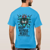 Rise Refuse Resist Panther Rebel Voice Streetwear Tシャツ (裏面)