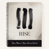 Rise  Self-Growth Journal with Minimal Brush Art  ノートブック (正面)