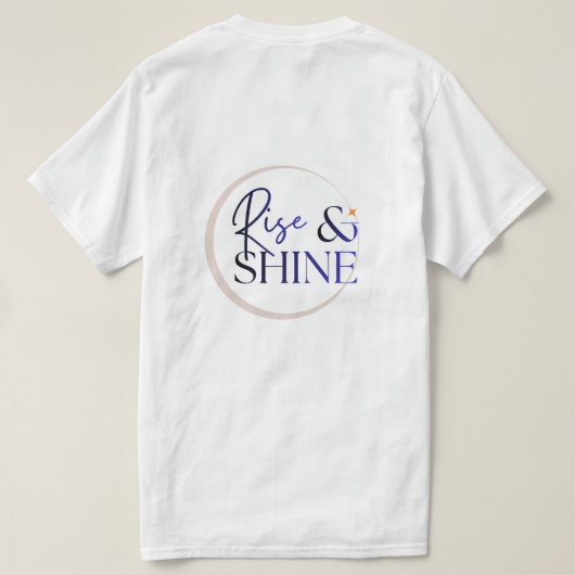 Rise & Shine ミニマルなビジュアルTシャツ Tシャツ (デザイン裏面)