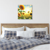Rise. Shine. Bloom. Stretched Canvas Print キャンバスプリント (インサイチュ (寝室))