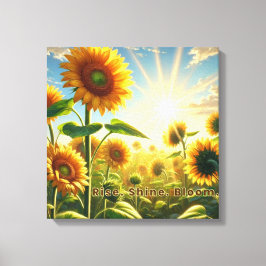Rise. Shine. Bloom. Stretched Canvas Print キャンバスプリント