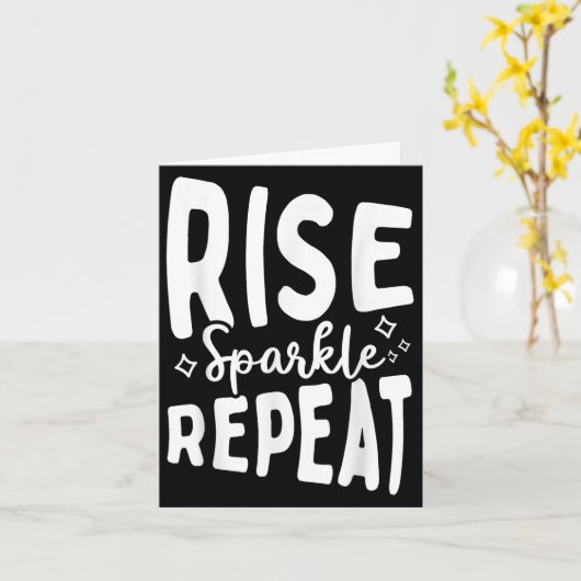 Rise Sparkle Repeat - Sitive Mindset Motivational カード (黄色い花)