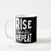Rise Sparkle Repeat - Sitive Mindset Motivational  コーヒーマグカップ (左)