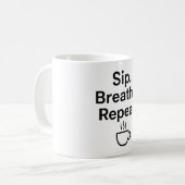 Rise Stronger - やる気を起こさせるタイポグラフィデザイン コーヒーマグカップ (正面左)