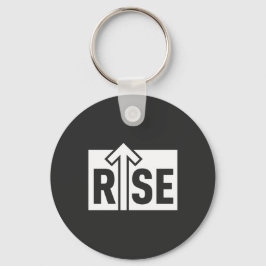 Rise Typographic Uplifting Clean Black Shirt キーホルダー