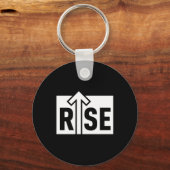 Rise Typographic Uplifting Clean Black Shirt キーホルダー (裏面)