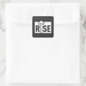 Rise Typographic Uplifting Clean Black Shirt スクエアシール (バッグ)