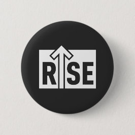 Rise Typographic Uplifting Clean Black Shirt 缶バッジ