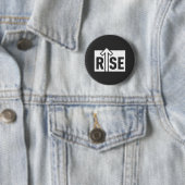 Rise Typographic Uplifting Clean Black Shirt 缶バッジ (インサイチュ)