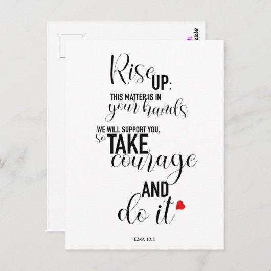 'Rise Up'引用文はがきロングバージョン ポストカード (正面/裏面)