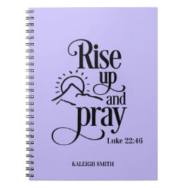 Rise Up and Pray Luke 22:46 Custom Purple Prayer ノートブック