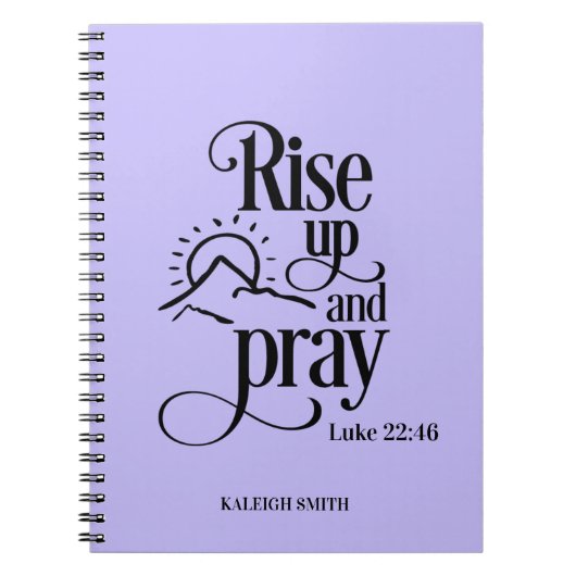 Rise Up and Pray Luke 22:46 Custom Purple Prayer ノートブック (正面)
