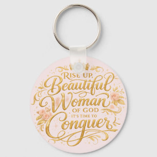 Rise Up Beautiful Woman of God ピンク キーホルダー