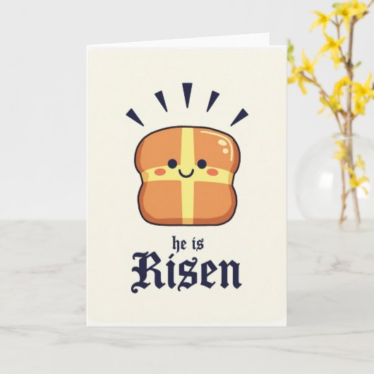 Risen Bun Pattern Celebration Card カード (黄色い花)