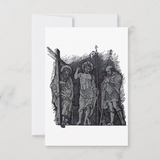 Risen Christ with Andrew and Longinus Holy Card サンキューカード (正面)