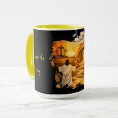 Risen Jesus Empty Tomb 3D Papercut 15oz Coffee Mug マグカップ (正面左)