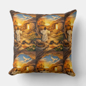 Risen Jesus Empty Tomb 3D Papercut Easter クッション (正面)