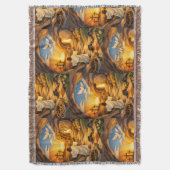 Risen Jesus Empty Tomb 3D Papercut Easter スローブランケット (正面縦)