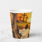 Risen Jesus Empty Tomb 3D Papercut Easter 紙コップ (正面)