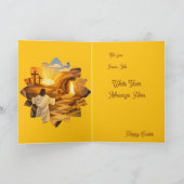 Risen Jesus Empty Tomb 3D Papercut Easter Card カード (内部)