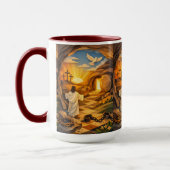 Risen Jesus Empty Tomb 3D Papercut Easter Combo マグカップ (左)
