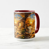 Risen Jesus Empty Tomb 3D Papercut Easter Combo マグカップ (正面右)