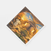 Risen Jesus Empty Tomb 3D Papercut Easter Paper スタンダードランチョンナプキン (角)