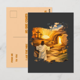 Risen Jesus Empty Tomb 3D Papercut Easter Postcard ポストカード