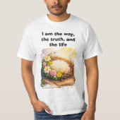 Risen Jesus Empty Tomb 3D Papercut Men’s Tee Tシャツ (正面)