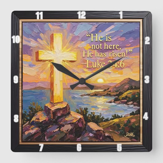 Risen Savior: New Life's Dawn スクエア壁時計 (正面)