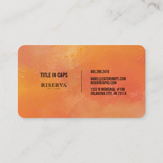 Riserva – 一般管理者 名刺 (裏面)