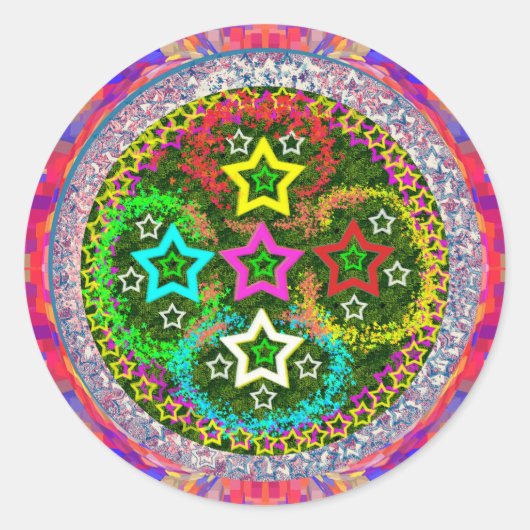 RISING 5Stars - Kids Love Five Stars ラウンドシール (正面)