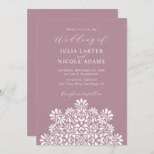 Rising Boho Indian Fusion Floral Mandala Wedding 招待状 (正面/裏面)